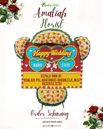 Karangan Papan Bunga Pernikahan di Samasi